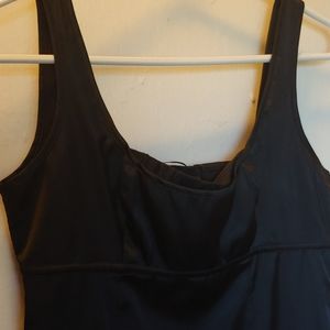 Silky, black corset bodice dress